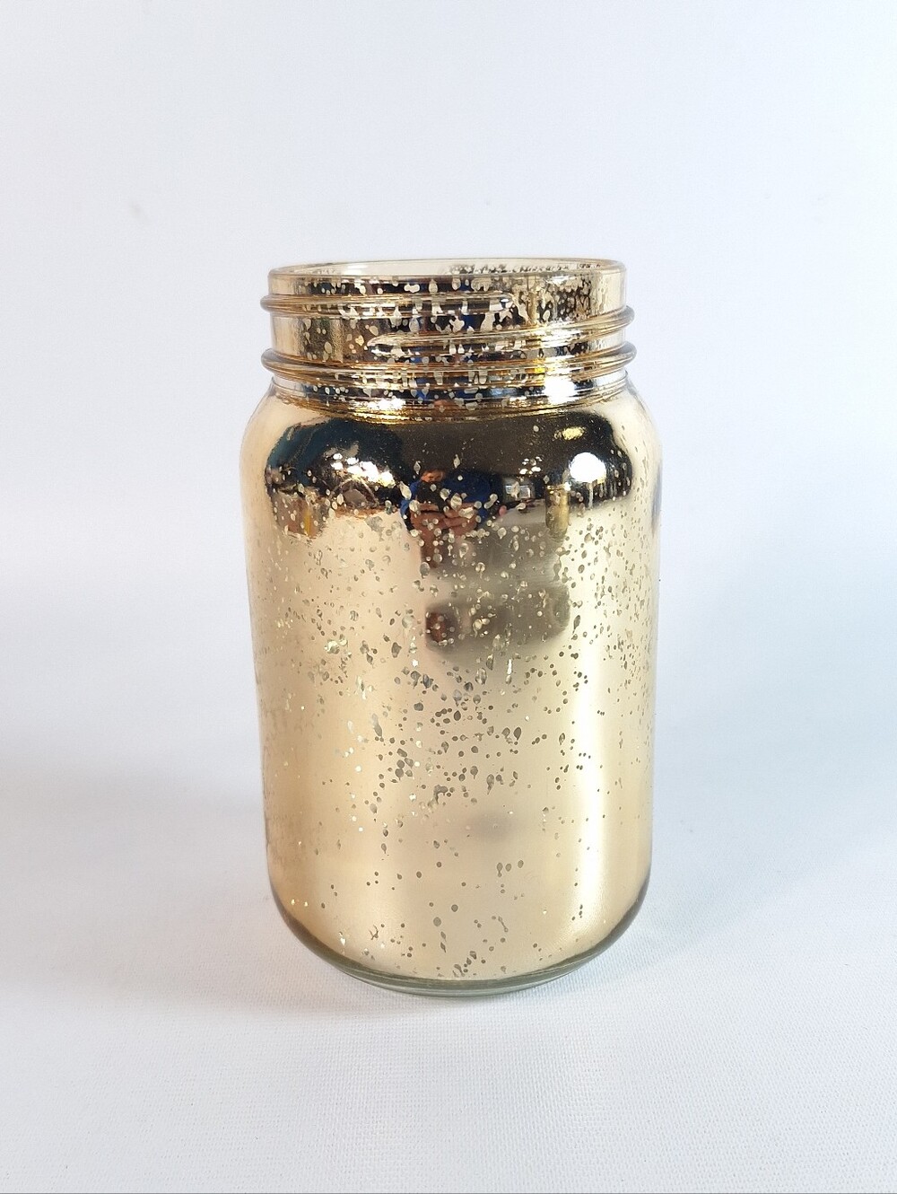 Lot of 9 Brand New Gold Mercury Glass Mason Jars Wedding Centerpieces